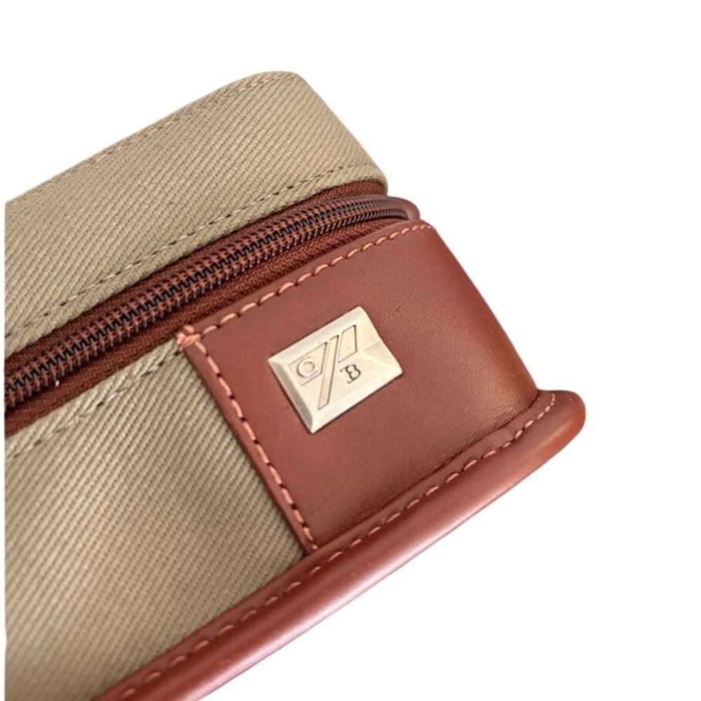 Cutter & Buck Canvas Leather Dopp Kit Toiletry Travel Bag Houndstooth